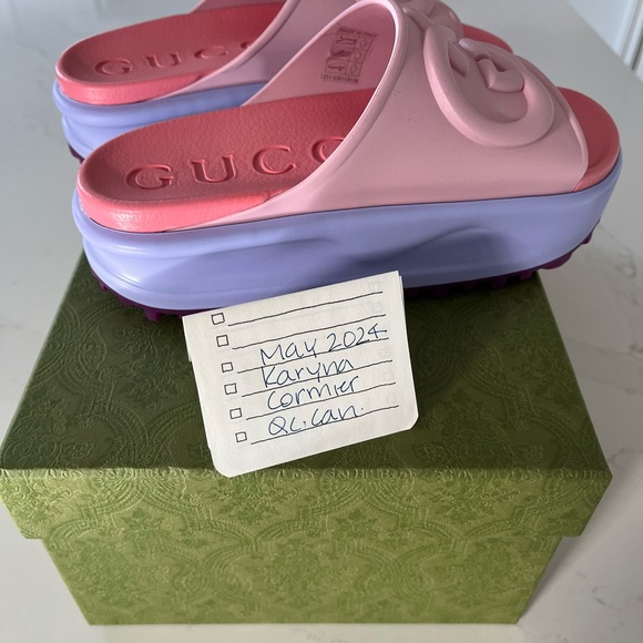 SOLD.  Brand new Gucci slides - platform sandals - Picture 2 of 5